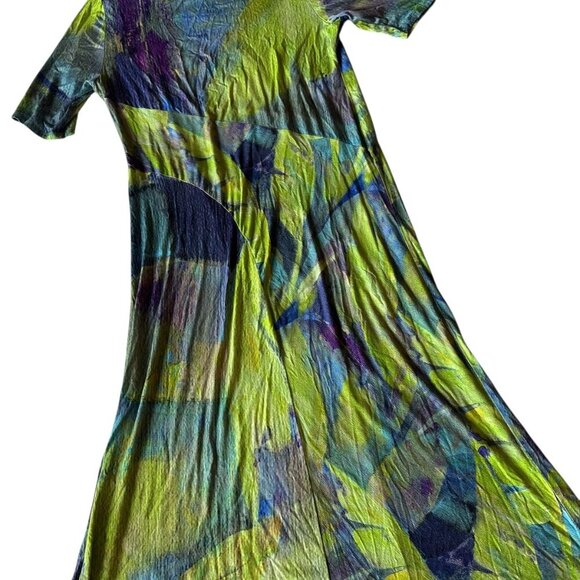 Soft Surroundings Saunterre Maxi Dress Stretch Tropical Stretch Sz Medium Women - Picture 11 of 13